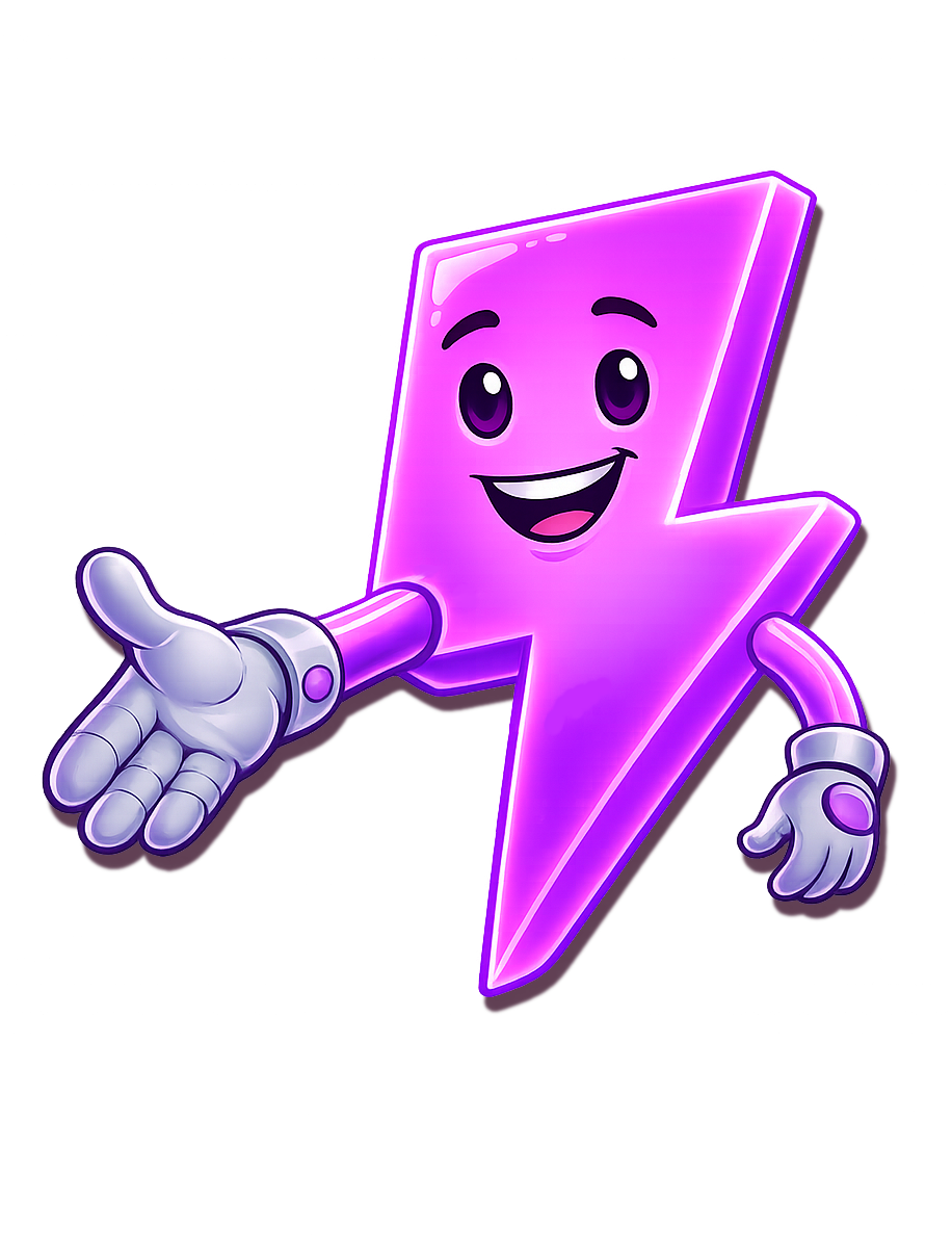Bolt, the WebTrigger mascot, waving hello