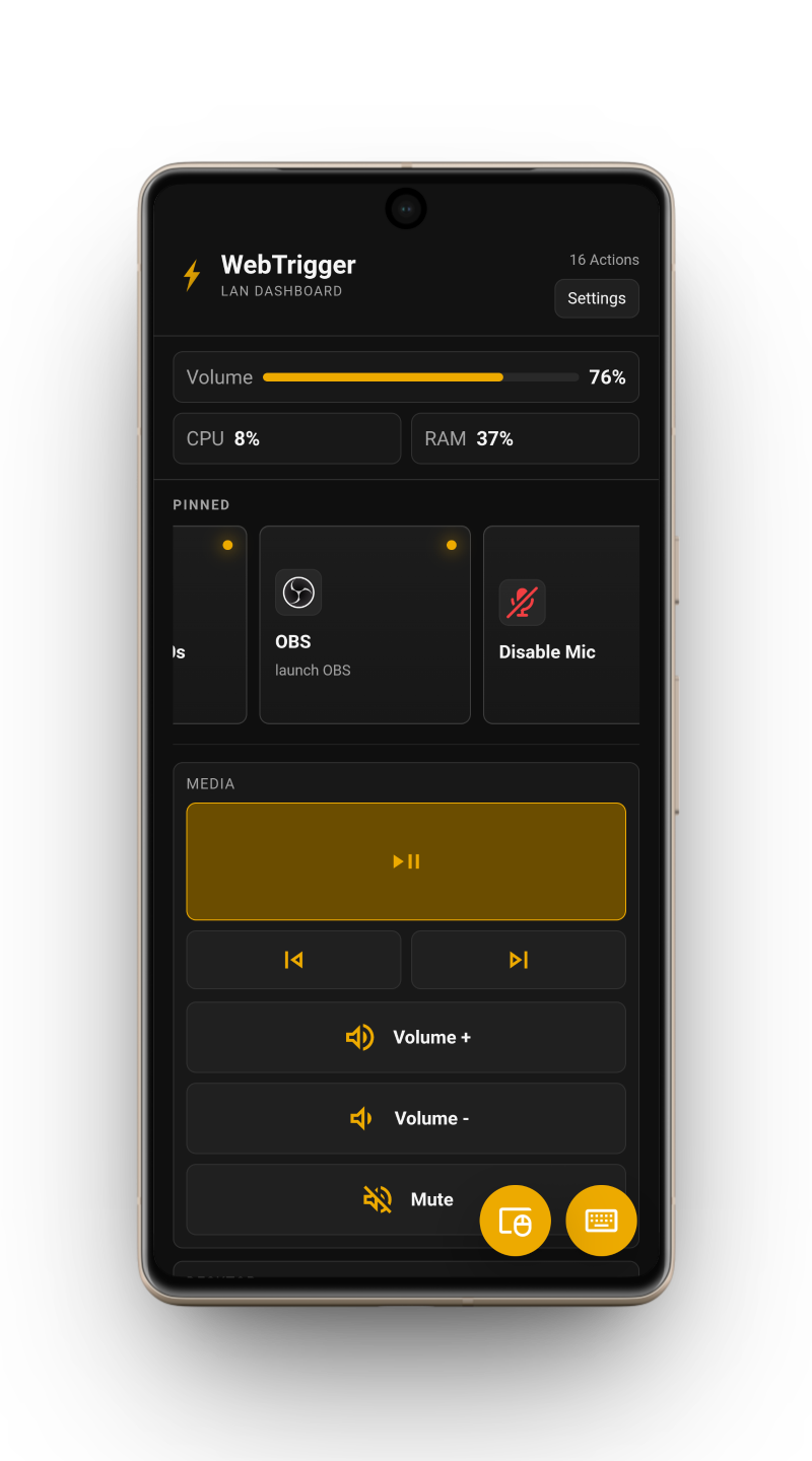 WebTrigger Viewer screenshot on a phone