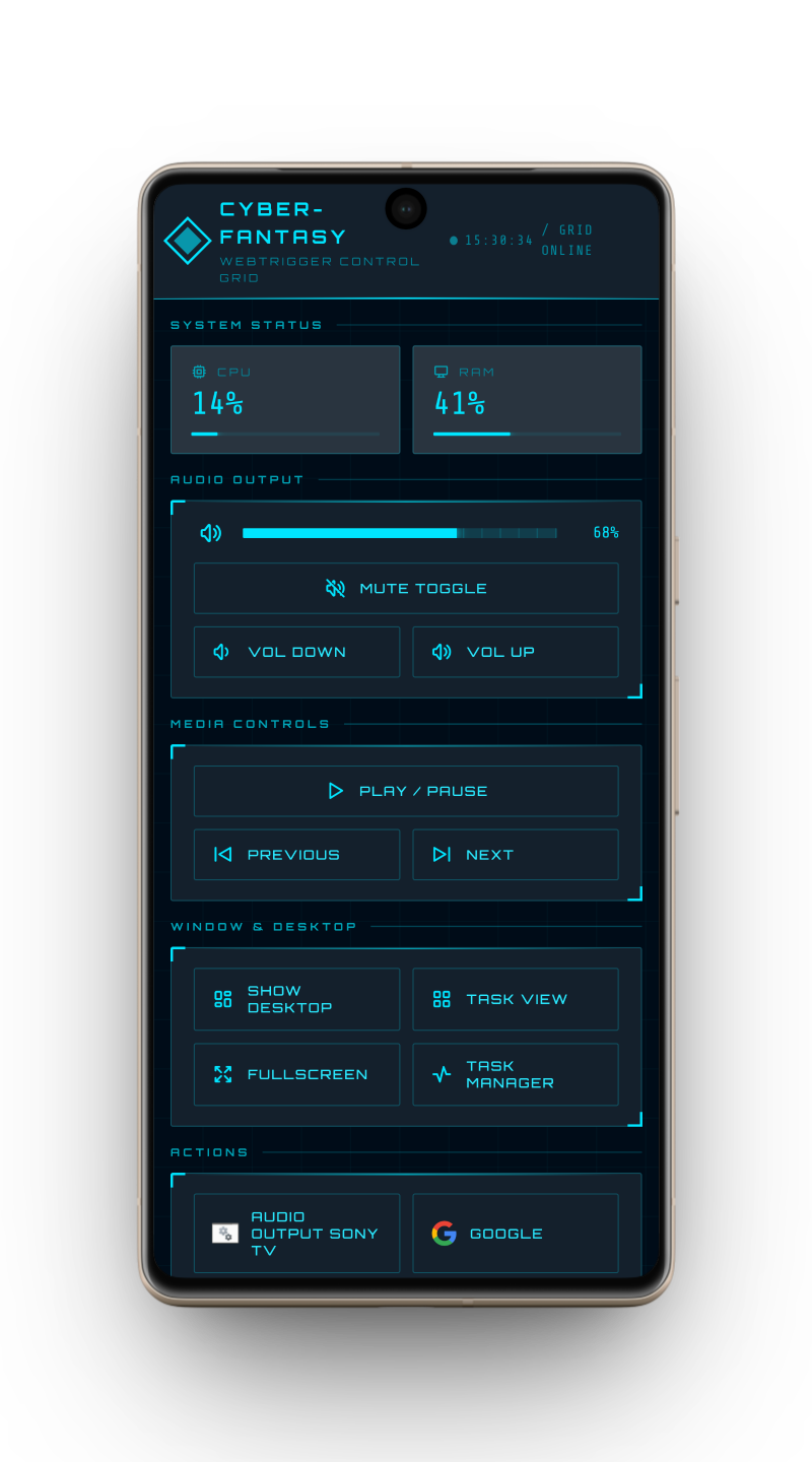 WebTrigger Viewer screenshot on a tablet or browser